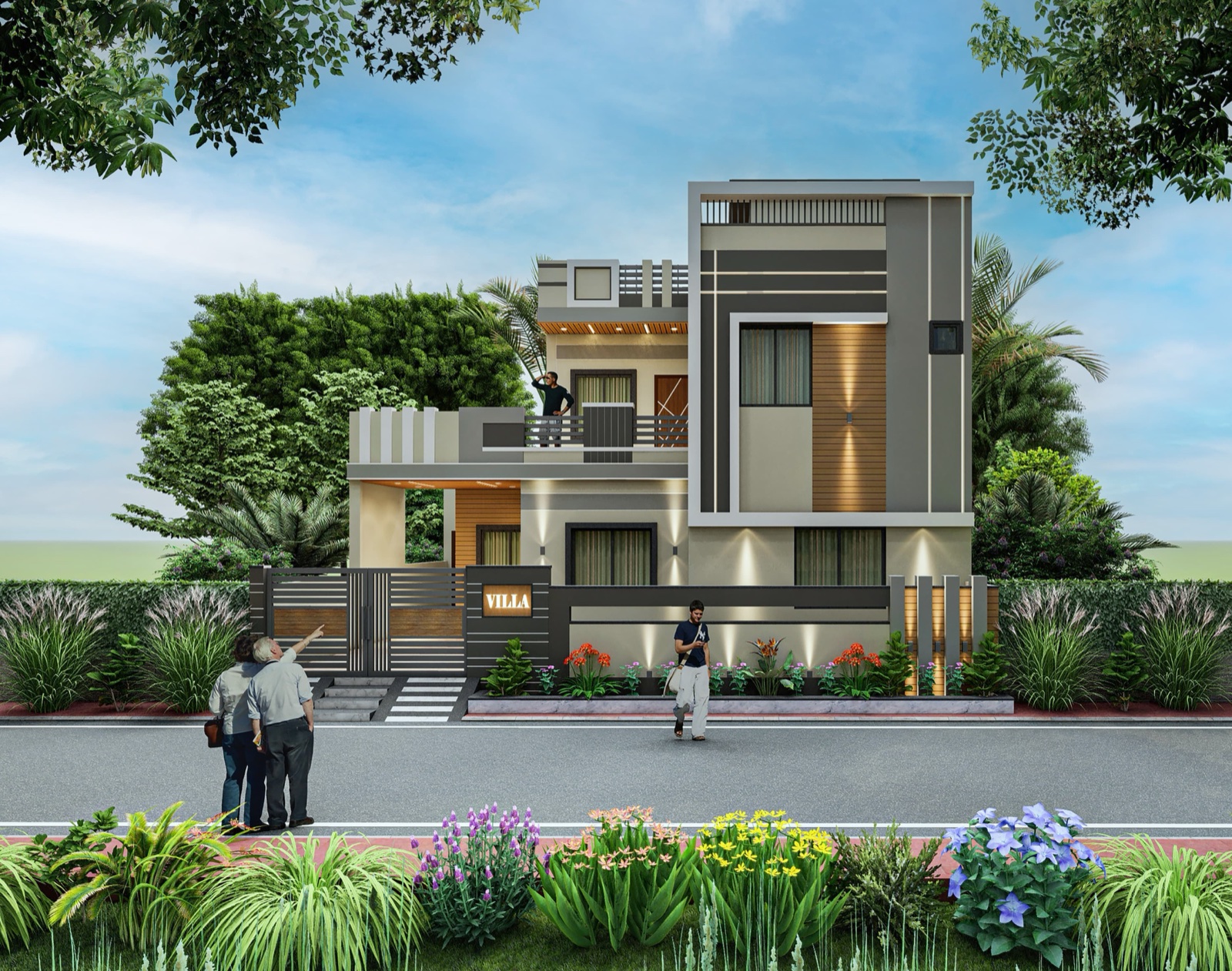 Golden Leaf bungalow — family villa daylight